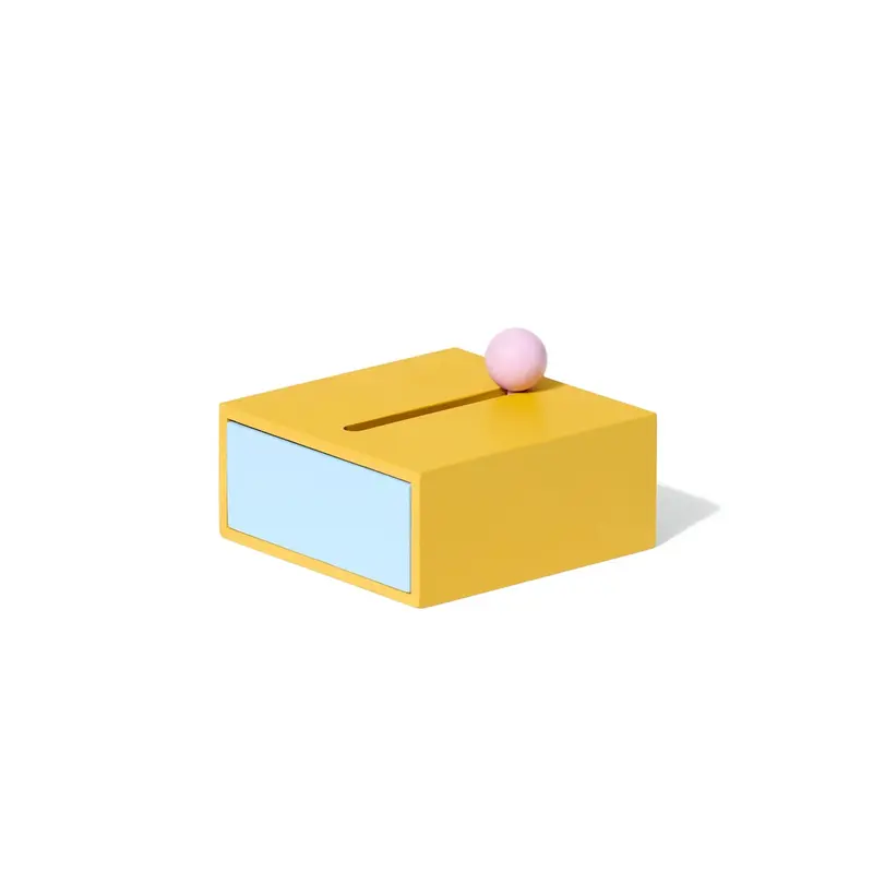 Areaware Cache Slide Box Houten Opbergdoos Small | Geel