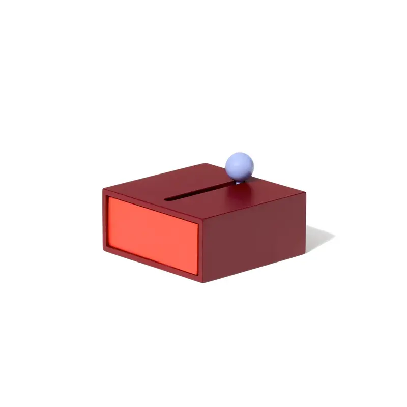 Areaware Cache Slide Box Houten Opbergdoos Small | Rood