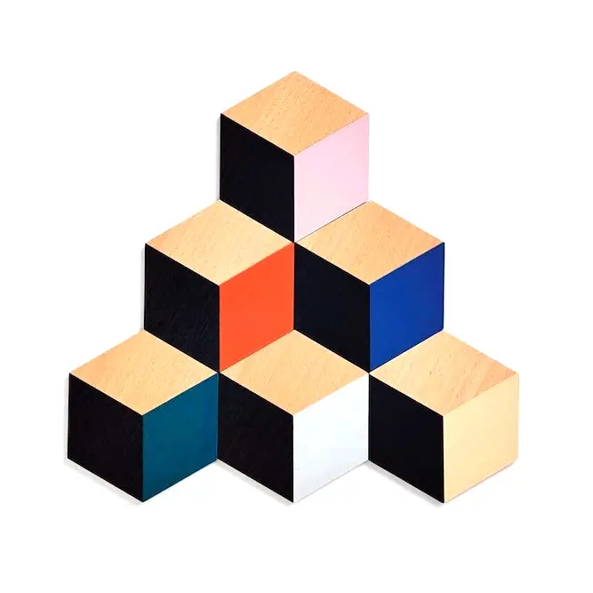 Areaware Table Tiles Design Onderzetters Set van 6 | Multicolor