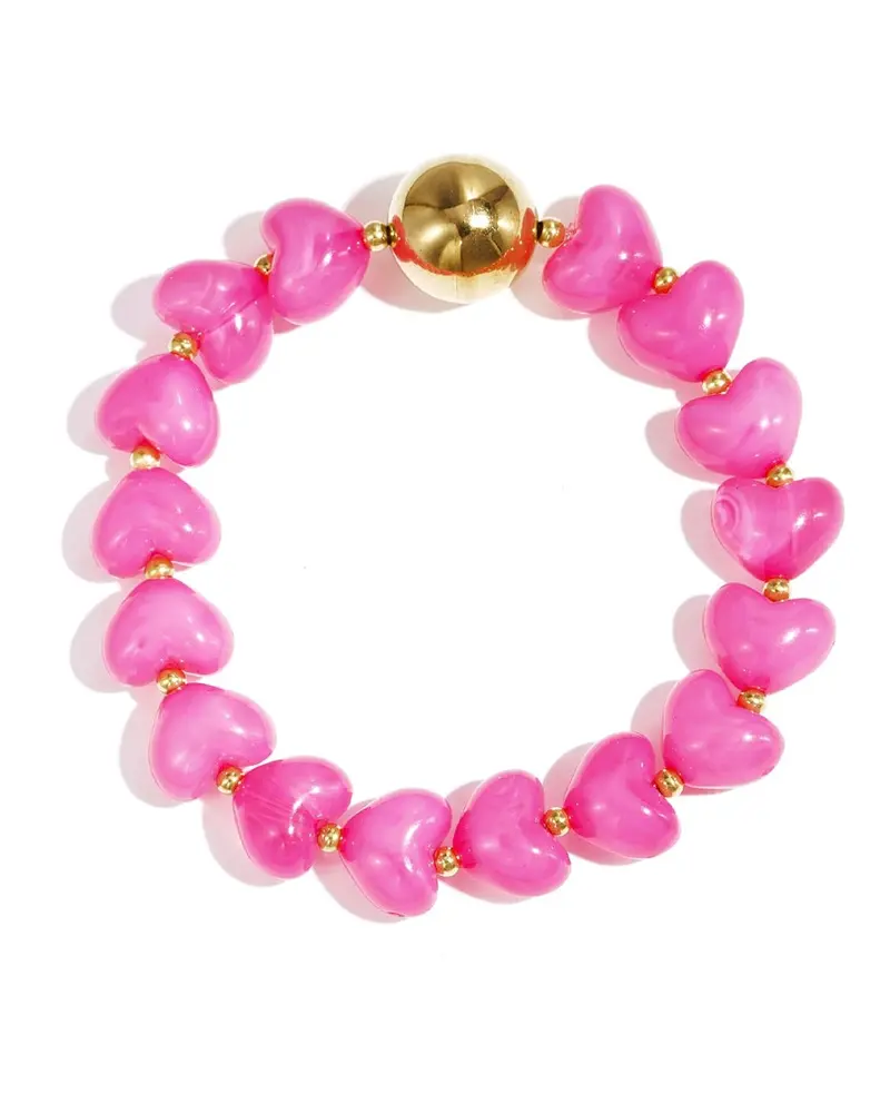 Armband acryl kralen - Hartjes