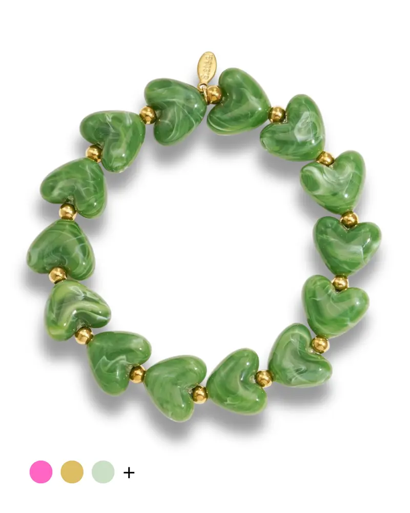 Armband acryl kralen - Hartjes