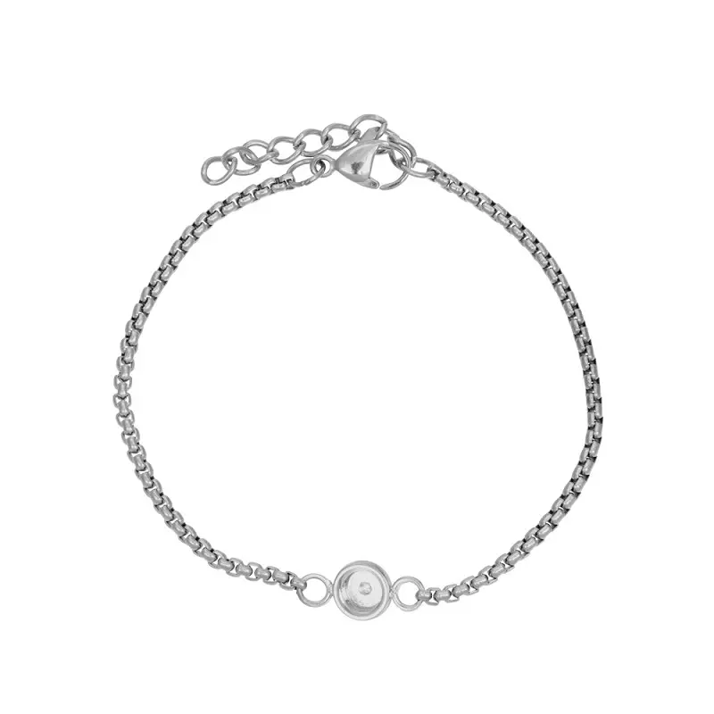 Armband Box chain Toppart Zilver