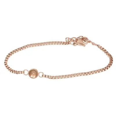 Armband flat chain Toppart rose goud