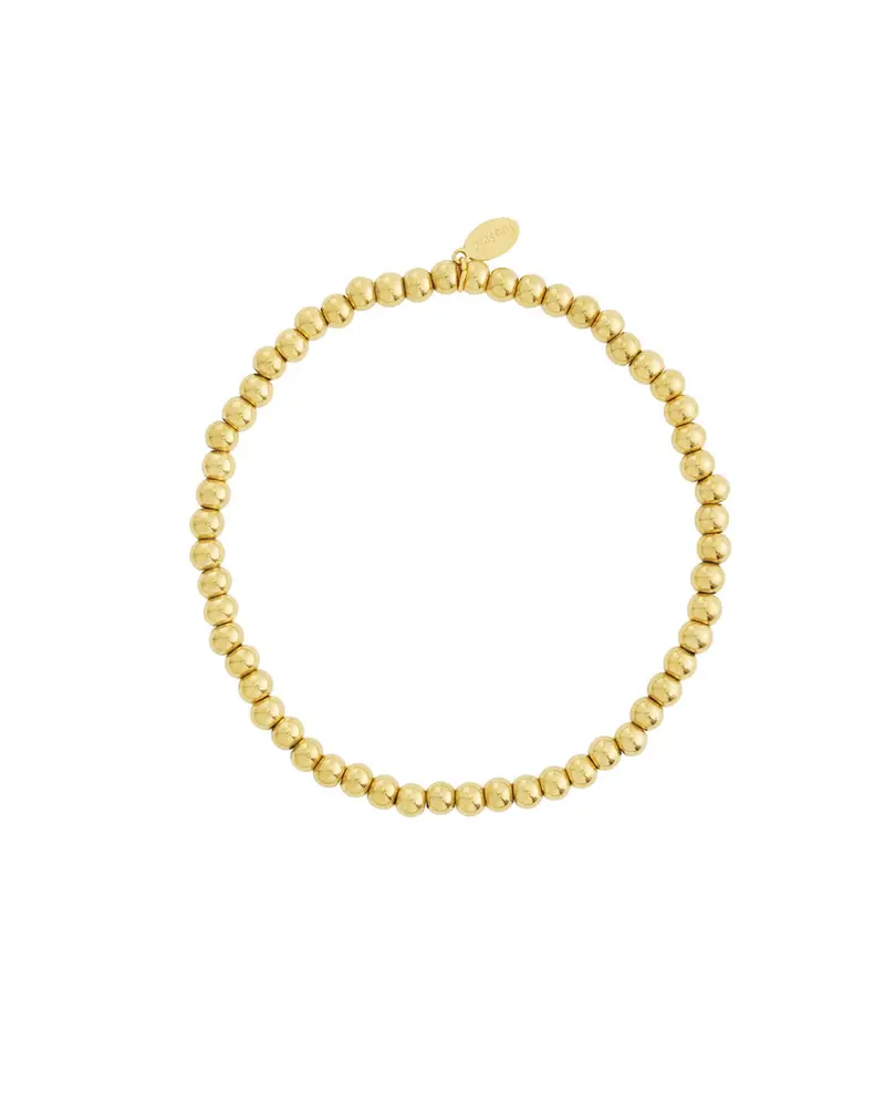 Armband massieve RVS kralen - 4mm