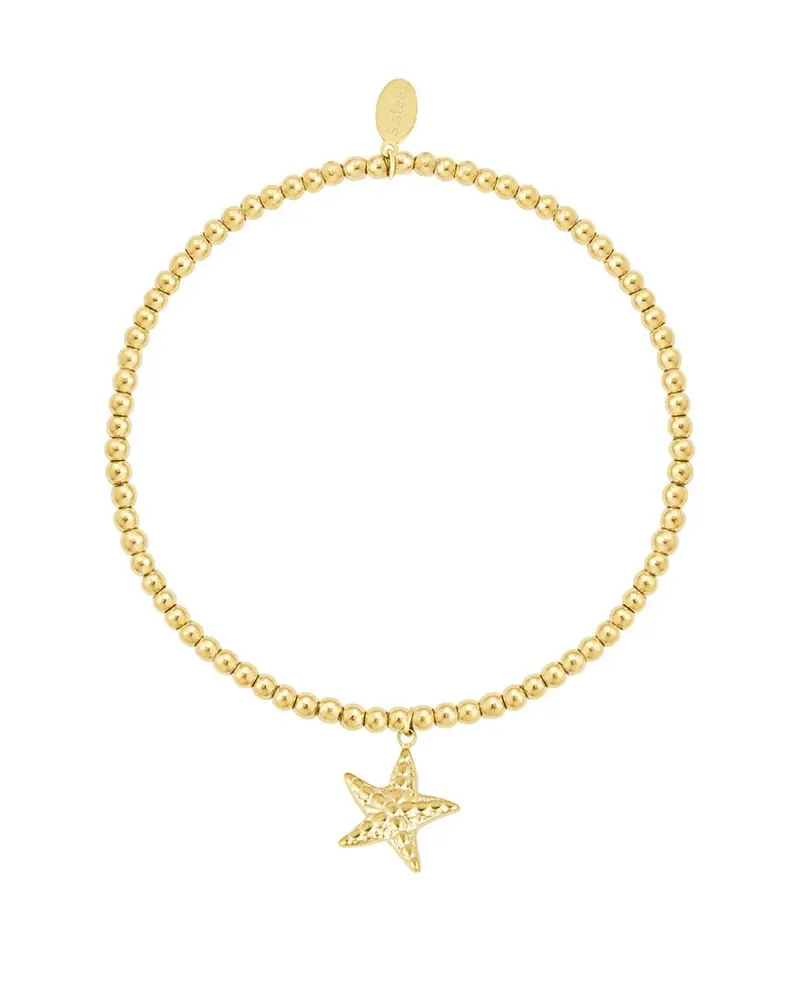 Armband massieve RVS kralen - Zeester