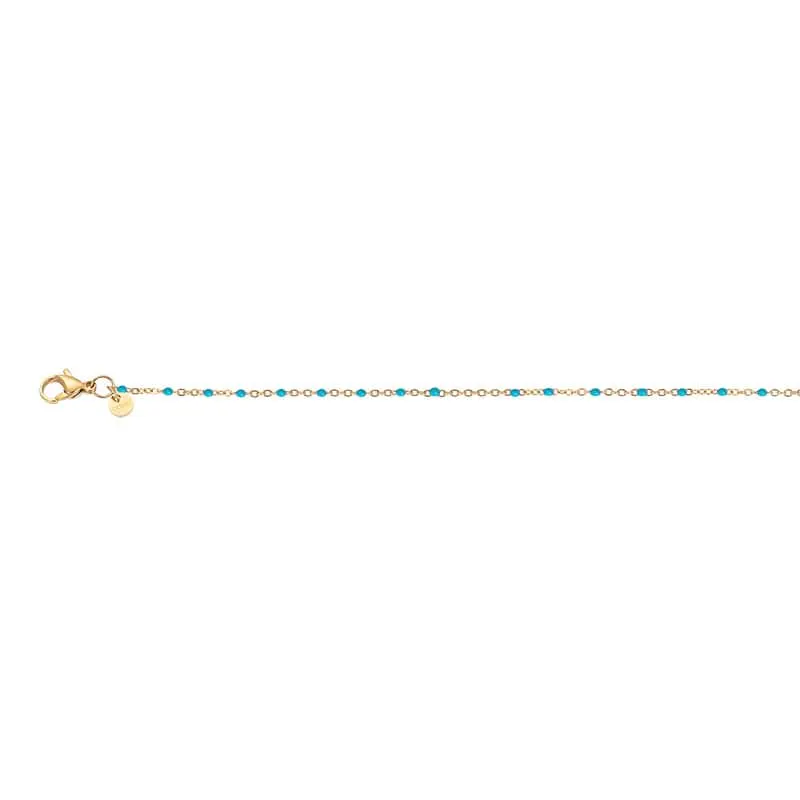 Armband Slim Ball Turquoise/Goud