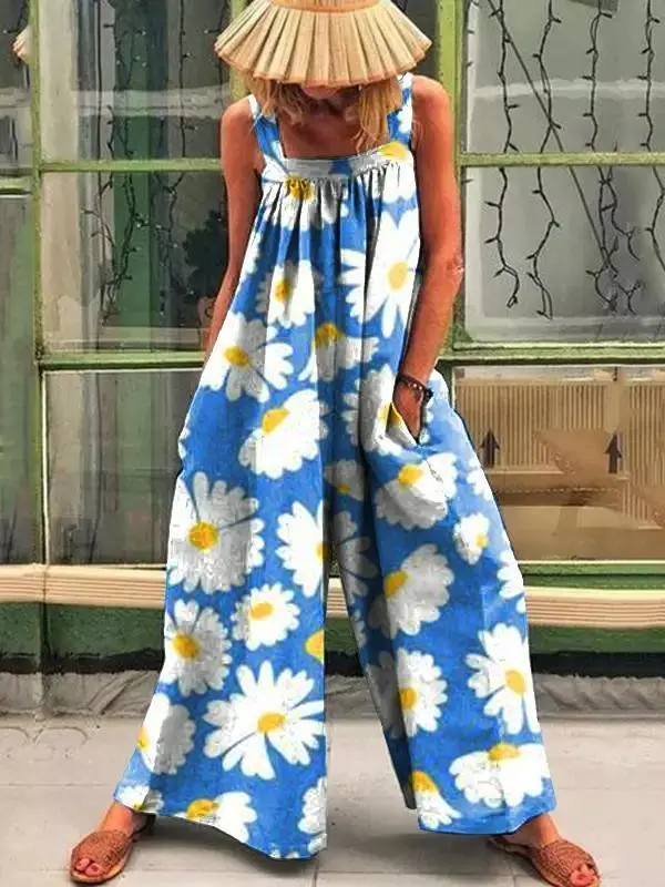 Ärmelloser Blumen-Jumpsuit – Isabeau