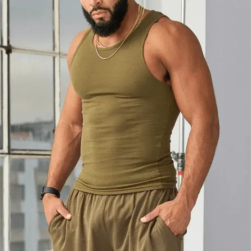 Ärmelloses Herren Fitness T-Shirt aus atmungsaktivem Material – Nico