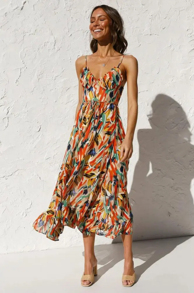 Ärmelloses Sommerkleid mit Druck – Isla