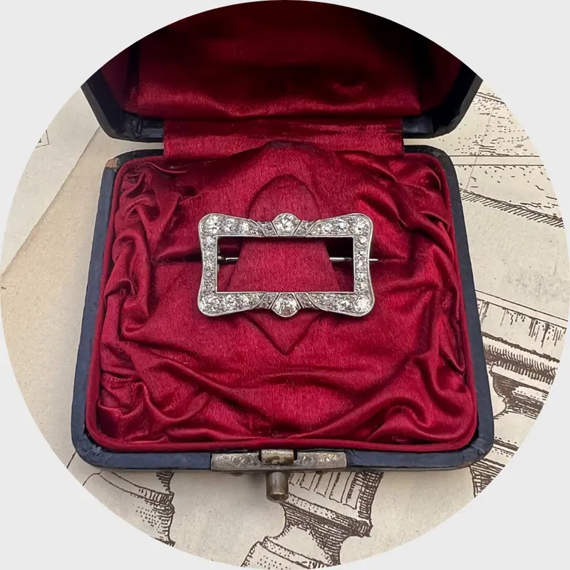 Art Deco Diamond Buckle Brooch