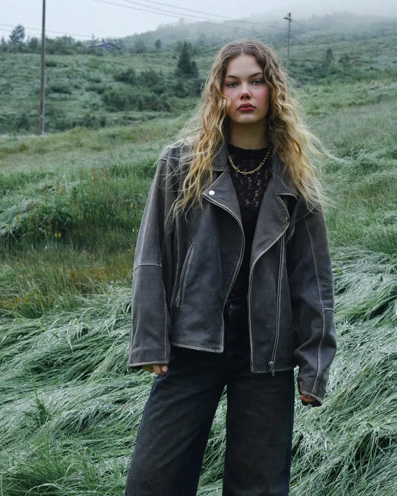 Ashley Leather Biker TIL Demitasse / Dark Bruin