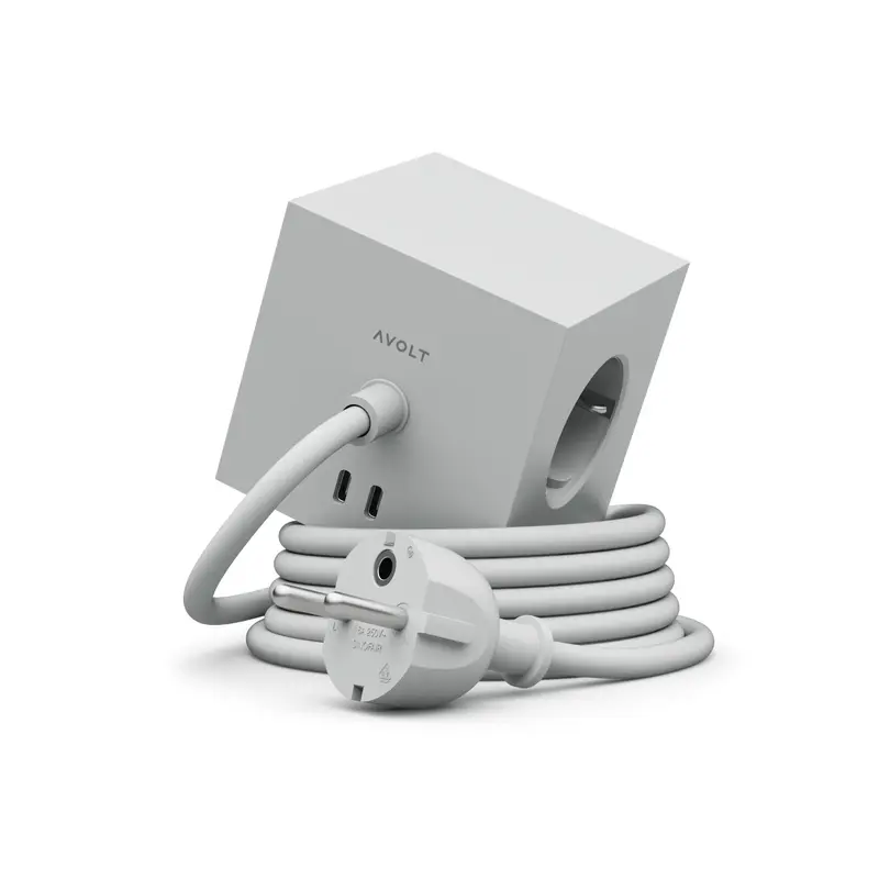 Avolt Square 1 Stekkerdoos & USB-C Oplader | 1.8m | Gotland Grey