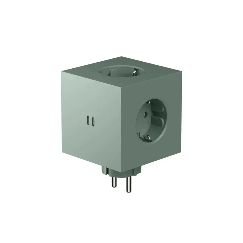 Avolt Square 2 Stekkerdoos & USB-C Oplader | Oak Green