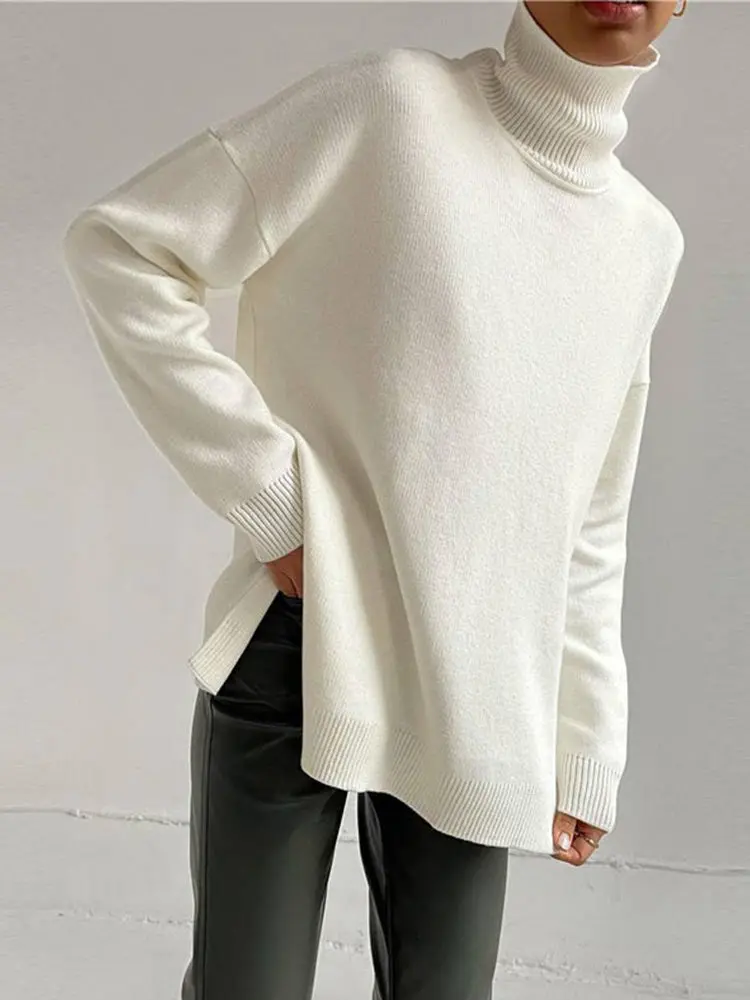 AylasShirt I Winterlicher Übergroßer Pullover mit Kuschelkragen für Frauen