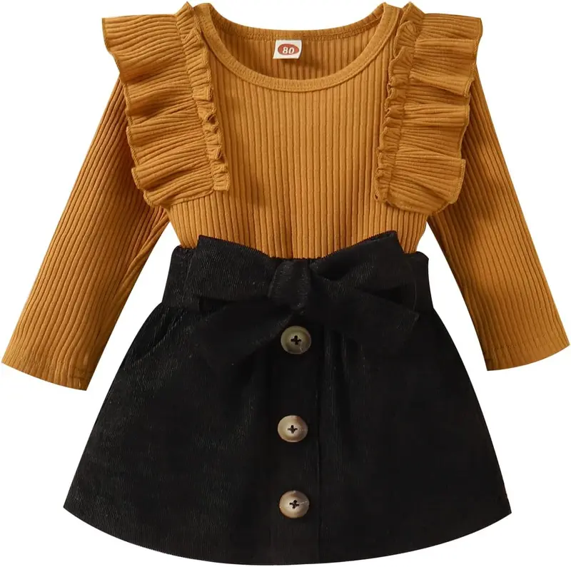 Baby Herbstset – Strickpullover und Rockset