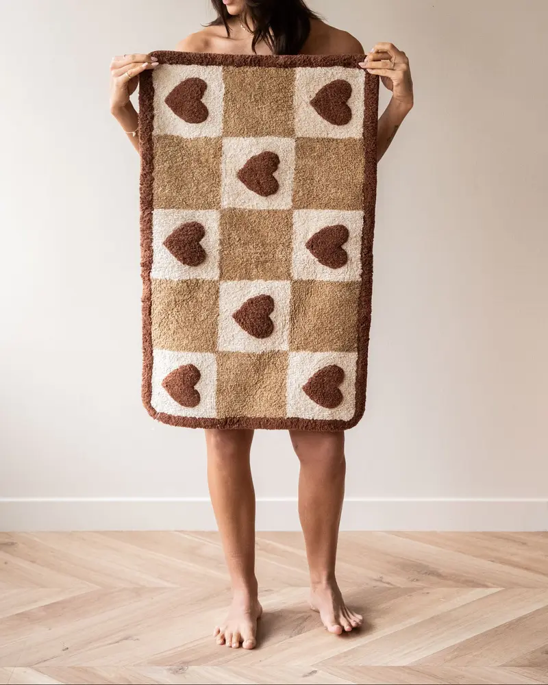 Badmat Checker Hearts Bruin