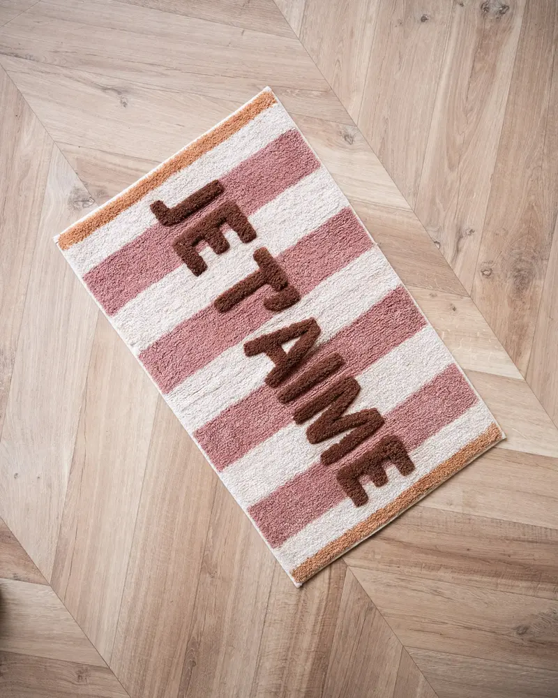 Badmat Je T'aime Gestreept