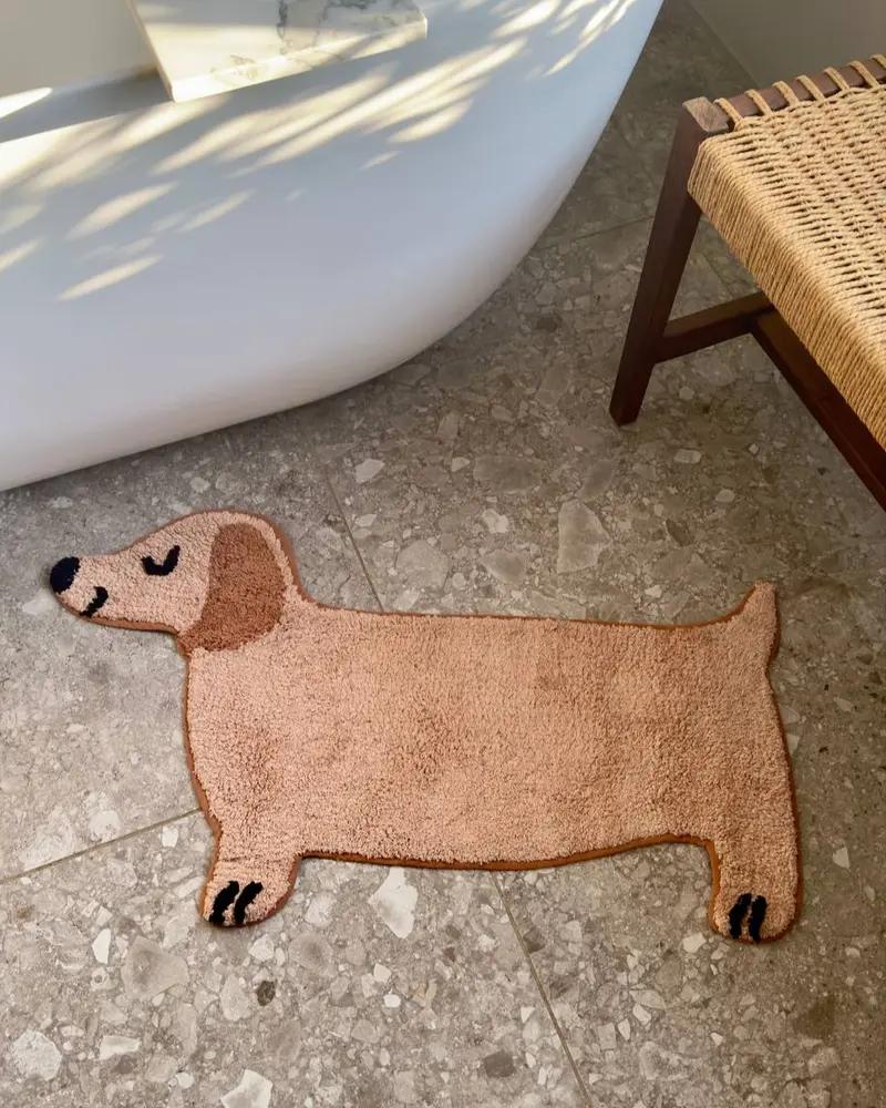 Badmat Sausage Dog Light Bruin