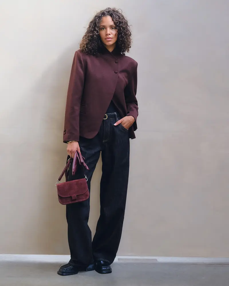 Bag Flora REAL SUEDE Bordeaux