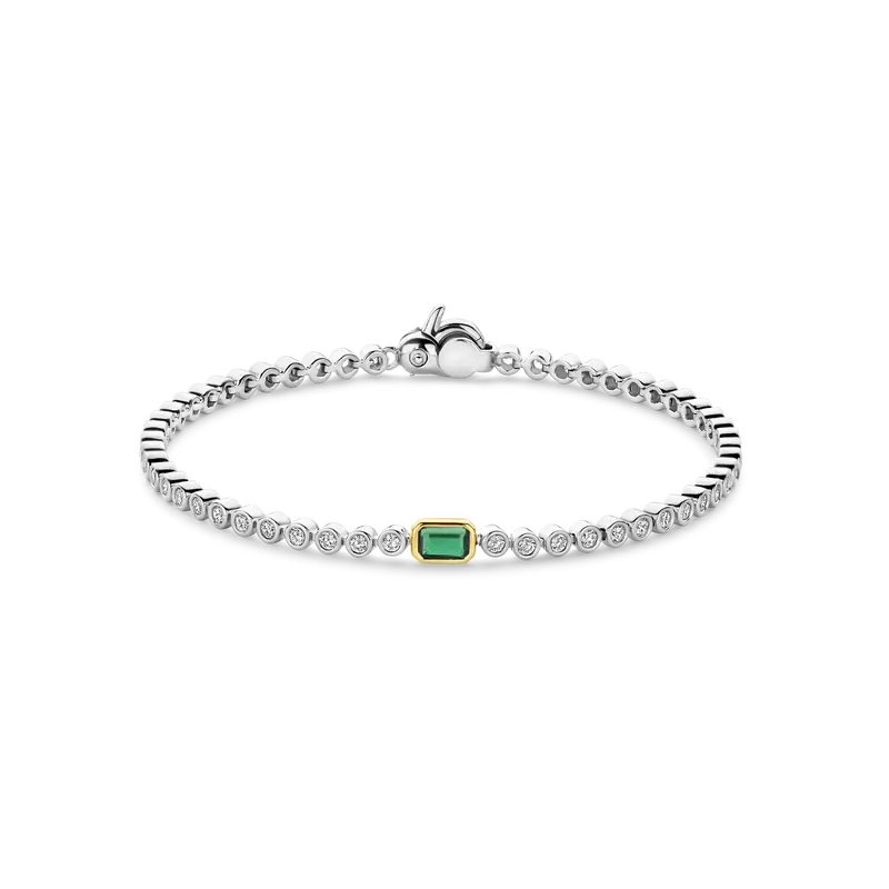 Baguette Tennis Bracelet Emerald Green