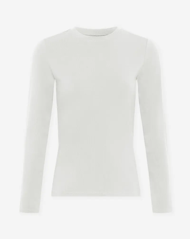 BASIC LONG SLEEVE FITTED TOP CRÈME