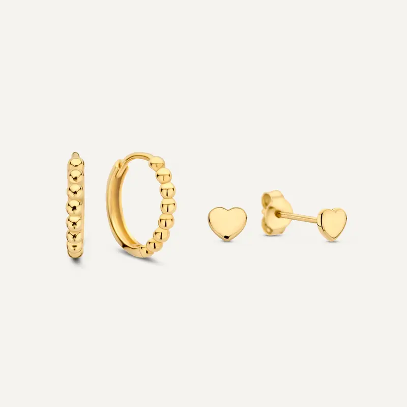 Beaded Heart Earrings Set