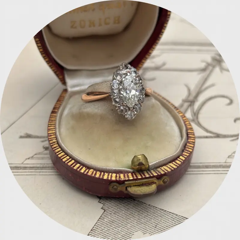 Belle Epoque Marquise Diamond Cluster Ring