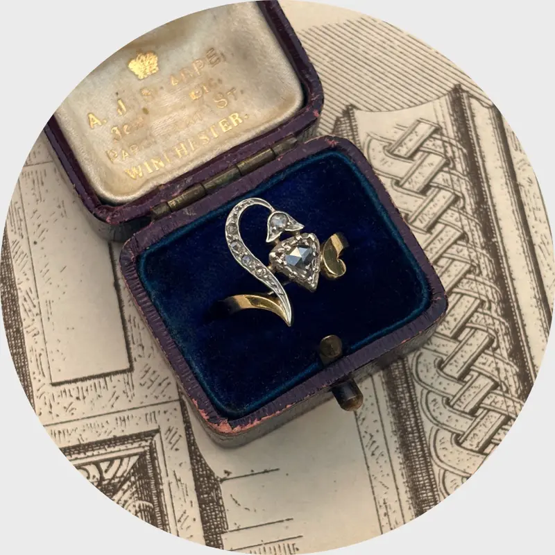 Belle Epoque Rose-Cut Diamond Flower Bud Ring