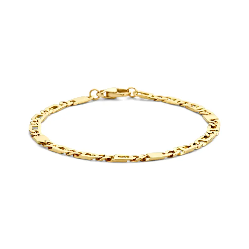 'Benno' 14 karaat gouden armband met valkenoog voor heren