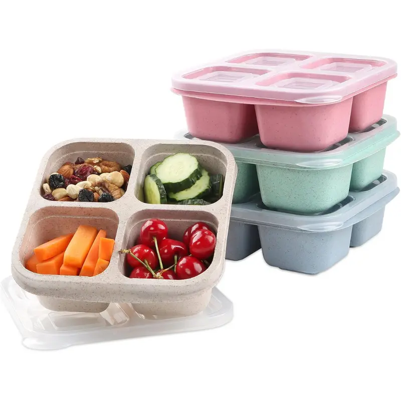 Bento-Style 4-Fach Meal-Prep-Boxen (4er-Pack) – Bento4You