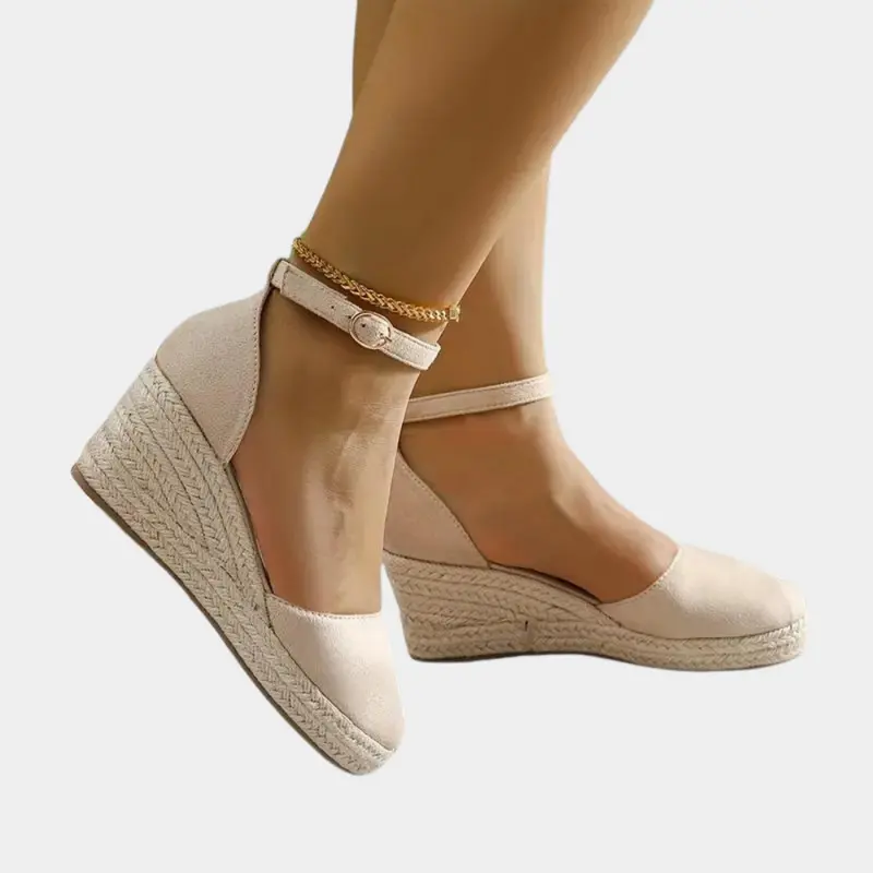 Bequeme Damen-Wedges mit Verstellbarem Riemen & Keilabsatz – Alina
