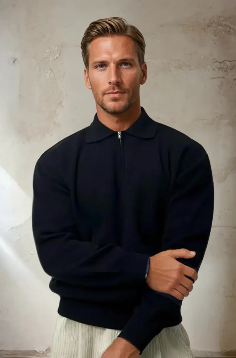Bequemer Herren-Polo-Pullover – Liam Herbstedition