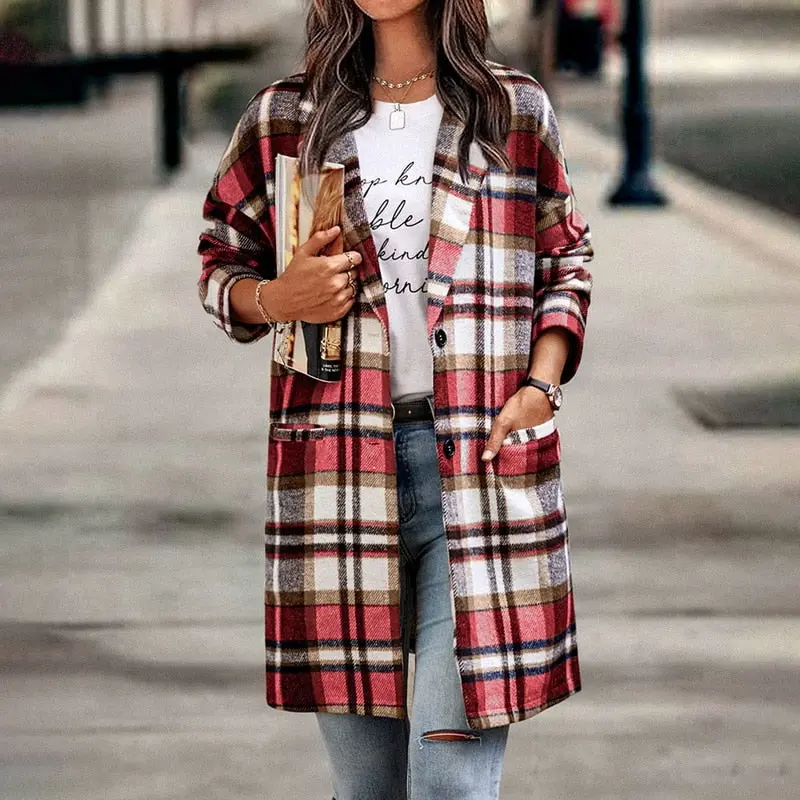 BethanysJacket I Herbstliche Karierte Jacke für Frauen