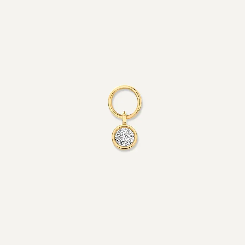 Bezel Set Cubic Zirconia Hoop Charm
