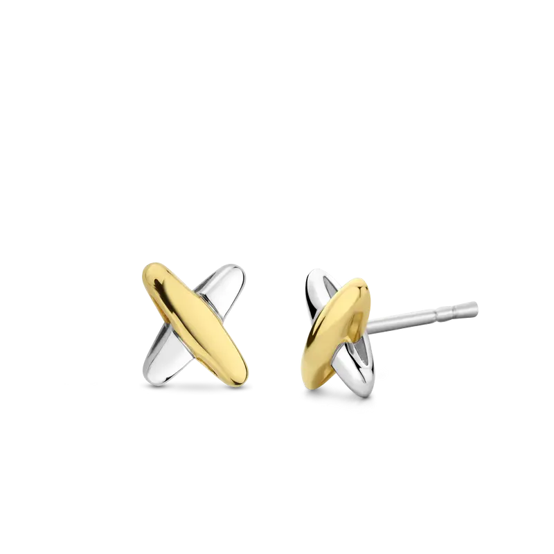 Bicolor Cross Earrings