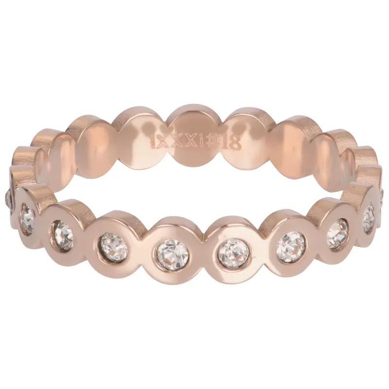 Big Circle Stone rose goud 4mm