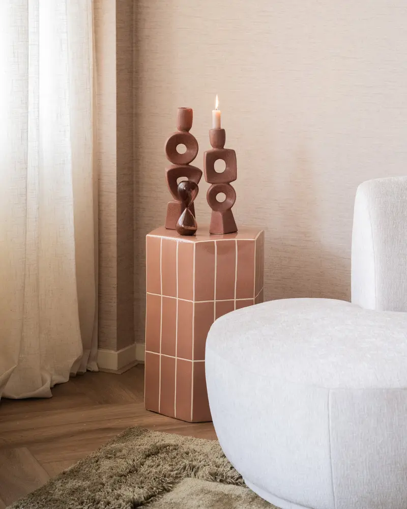 Bijzettafel Plu Tegels Roze