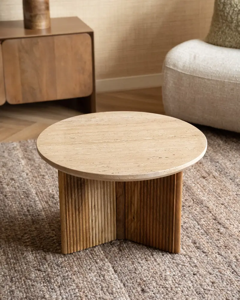 Bijzettafel Senna Travertine