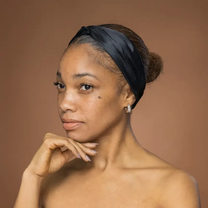 Black Satin Headband with Twist - Adult Hair Accessory