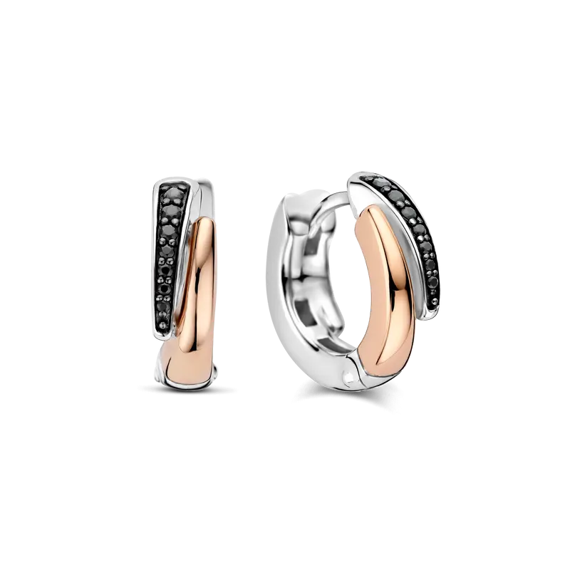 Black Zirconia Layered Hoops