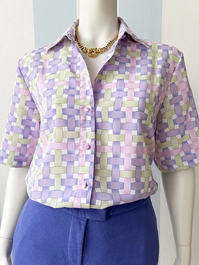 Blouse avec gevlochten dessin