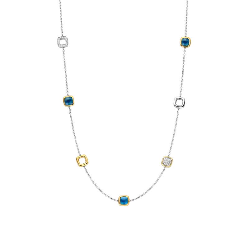 Blue Cushion Charm Necklace