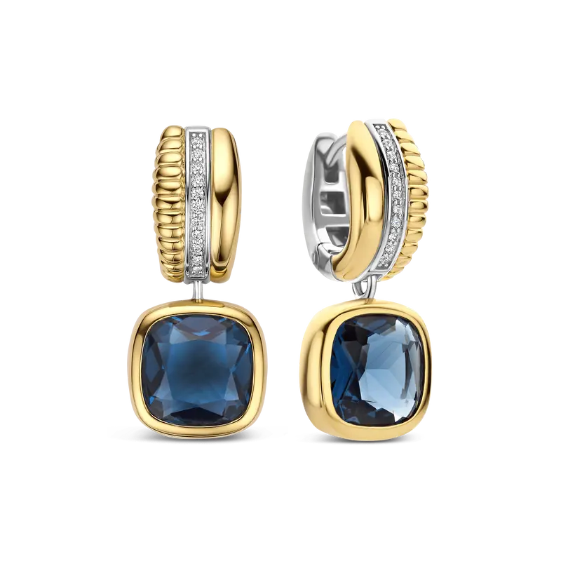 Blue Cushion Structure Hoops