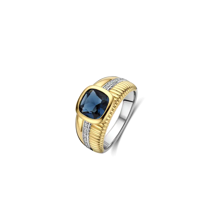 Blue Cushion Structure Ring