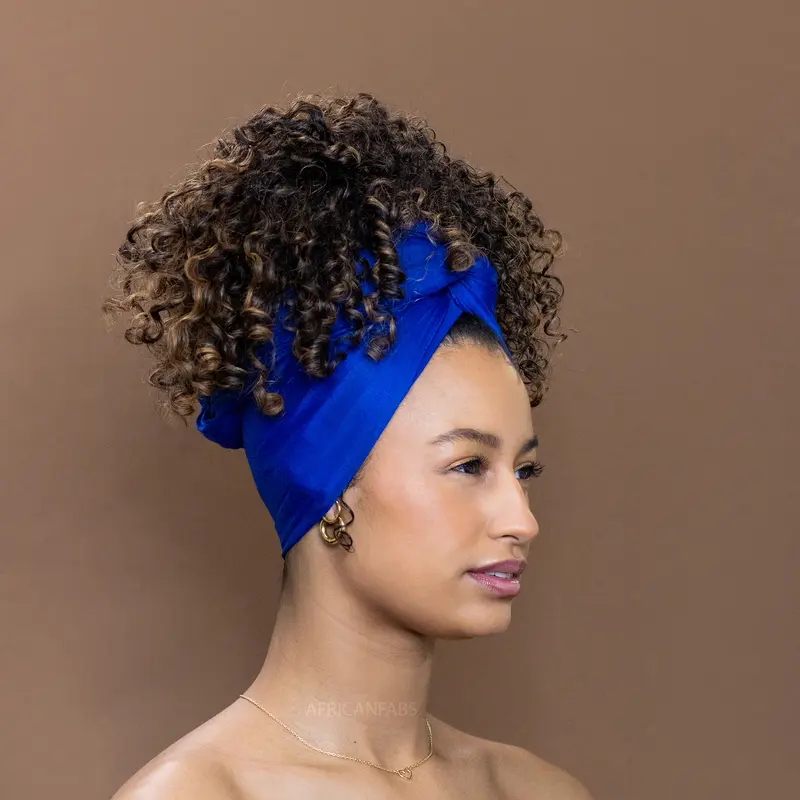 Blue Headwrap - Stretchy Jersey Fabric Turban