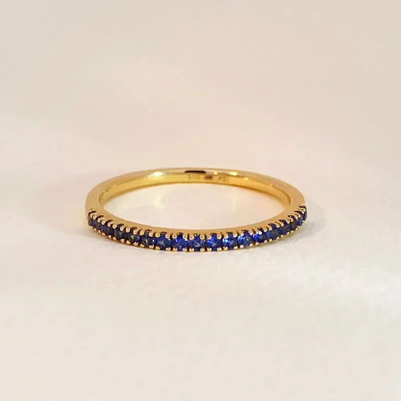 Blue Sapphire Row Ring