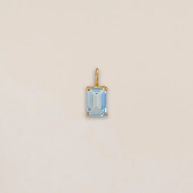 Blue Topaz Baguette Pendant