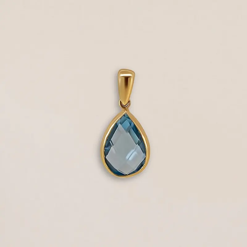 Blue Topaz Drop Pendant