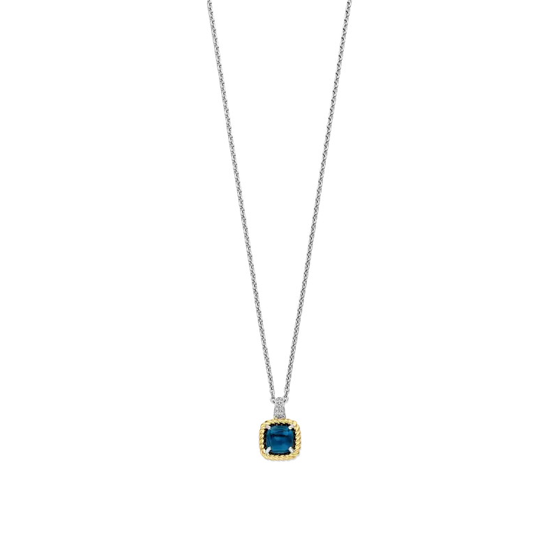 Blue Zirconia Cushion Necklace