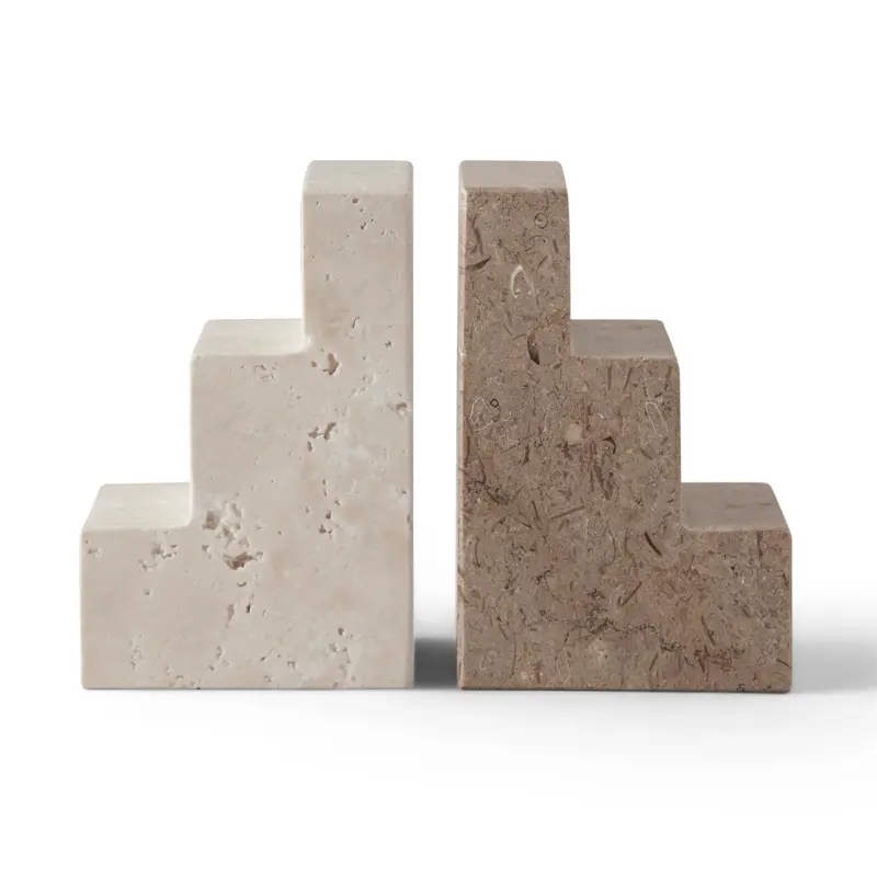 Boekensteunen Stair Cube | Travertine & Limestone | Set/2